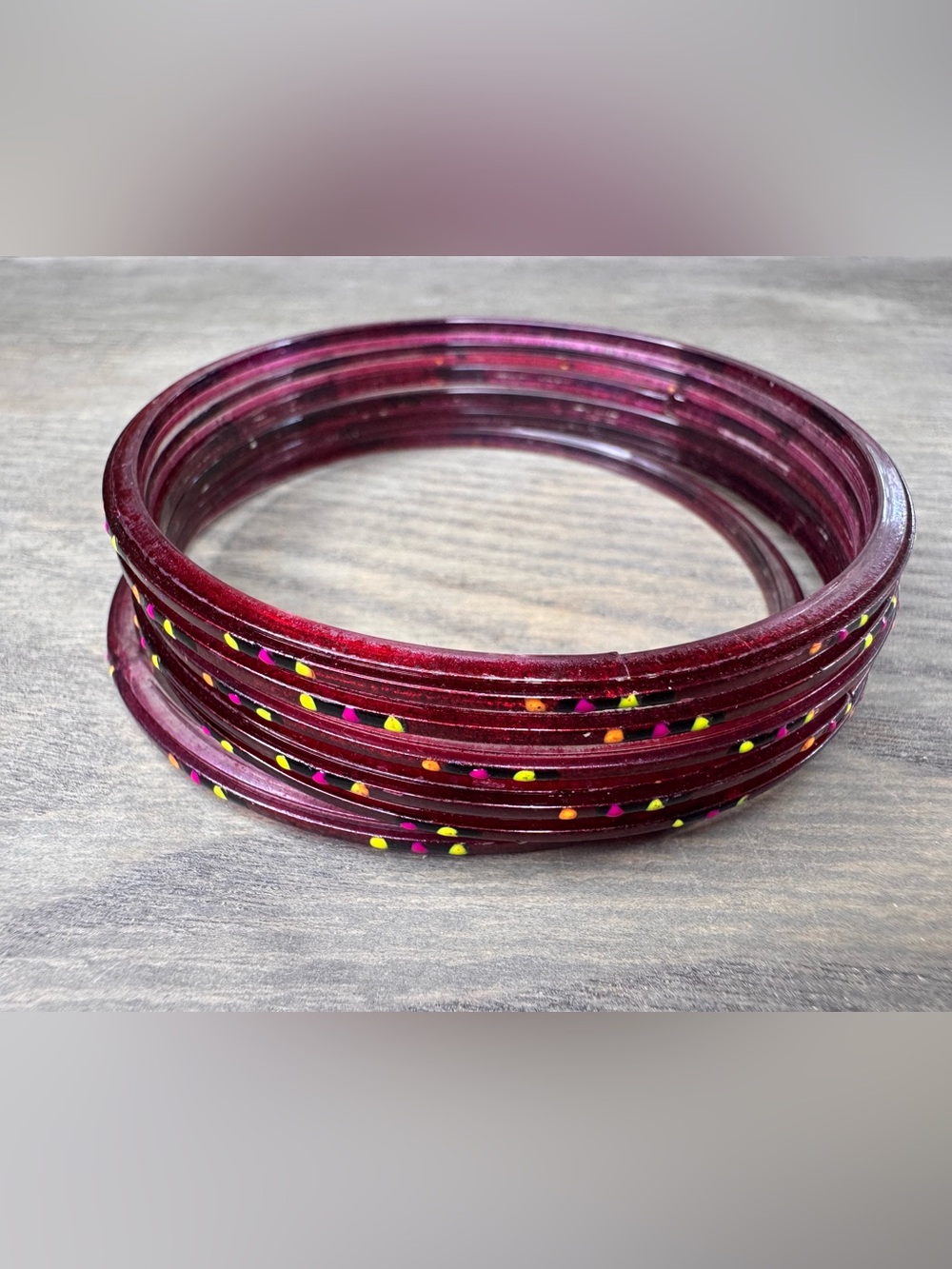Purple Glass Bangle Set - Unbranded